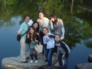 Miho, Akane, Mai, Shino, Ahn, Bynn, and Professor Jo